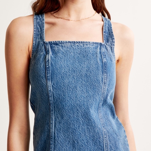 Abercrombie & Fitch Denim Mini Dress, Women’s Size XXS, Medium Wash - Picture 2 of 9